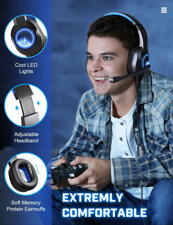 T8 Ps4 Gaming Wired Over Ear Headphones With Mic